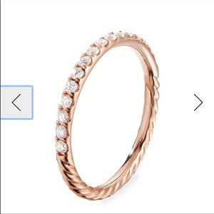 David Yurman Rose Gold Pave Diamond Ring